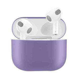 Solid Color Silicone Earphone Protective Case for AirPods 3(Light Purple)