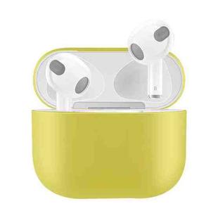 Solid Color Silicone Earphone Protective Case for AirPods 3(Yellow)