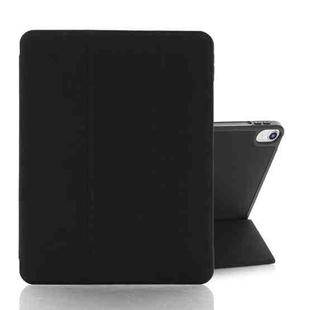 For iPad mini 6 Back Sticker Skin Feel Horizontal Flip Leather Tablet Case with Tri-fold Holder(Black)