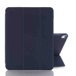 For iPad mini 6 Back Sticker Skin Feel Horizontal Flip Leather Tablet Case with Tri-fold Holder(Dark Blue)