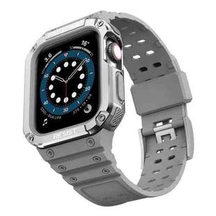 Silicone Integrated Watch Band For Apple Watch Series 7 41mm / 6&SE&5&4 40mm / 3&2&1 38mm(Moonlight Grey+Silver Frame)