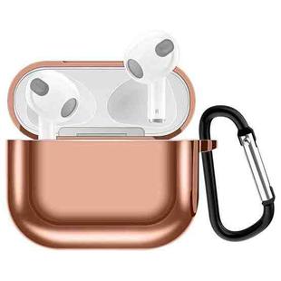 Electroplating TPU Earphone Protective Case for AirPods 3, with Hook(Gold)