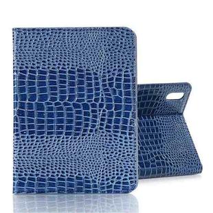 For iPad mini 6 Crocodile Texture Horizontal Flip Leather Tablet Case with Holder & Card Slot & Wallet(Blue)