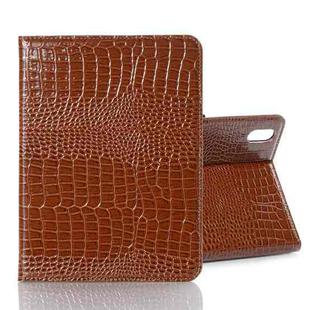 For iPad mini 6 Crocodile Texture Horizontal Flip Leather Tablet Case with Holder & Card Slot & Wallet(Brown)