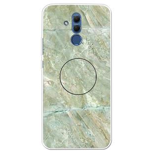 For Huawei Mate 20 Lite Embossed Varnished Marble TPU Protective Case with Holder(Light Green)