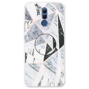 For Huawei Mate 20 Lite Embossed Varnished Marble TPU Protective Case with Holder(Polytriangle)