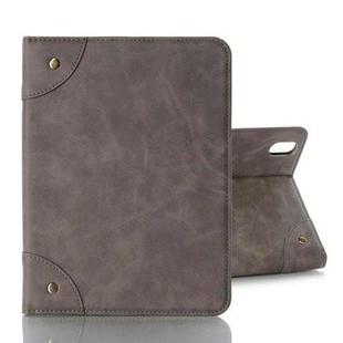 For iPad mini 6 Retro Book Style Horizontal Flip PU Leather Tablet Case with Holder & Card Slots & Wallet(Grey)