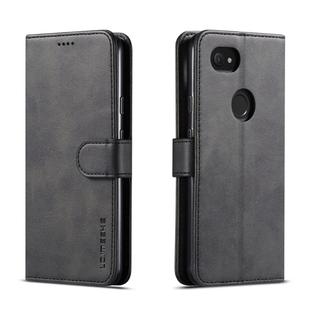 LC.IMEEKE For Google Pixel 3a Calf Texture Horizontal Flip Leather Case, with Holder & Card Slots & Wallet(Black)