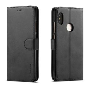 LC.IMEEKE For Xiaomi Redmi Note 5 Pro / Note5 Calf Texture Horizontal Flip Leather Case, with Holder & Card Slots & Wallet(Black)