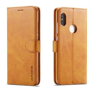 LC.IMEEKE For Xiaomi Redmi Note 5 Pro / Note5 Calf Texture Horizontal Flip Leather Case, with Holder & Card Slots & Wallet(Yellow)