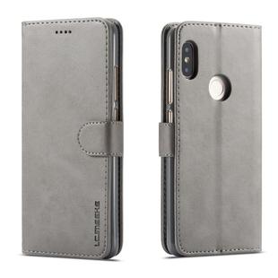 LC.IMEEKE For Xiaomi Redmi Note 5 Pro / Note5 Calf Texture Horizontal Flip Leather Case, with Holder & Card Slots & Wallet(Grey)
