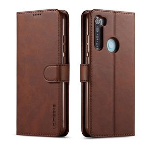 LC.IMEEKE For Xiaomi Redmi Note 8 Calf Texture Horizontal Flip Leather Case, with Holder & Card Slots & Wallet(Brown)