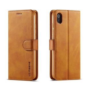 LC.IMEEKE For Xiaomi Redmi 7A Calf Texture Horizontal Flip Leather Case, with Holder & Card Slots & Wallet(Yellow)