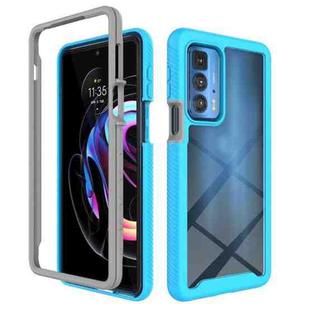For Motorola Edge 20 Pro Starry Sky Solid Color Series Shockproof PC + TPU Protective Case(Light Blue)