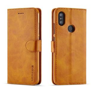 LC.IMEEKE For Xiaomi Mi 6X Calf Texture Horizontal Flip Leather Case, with Holder & Card Slots & Wallet(Yellow)