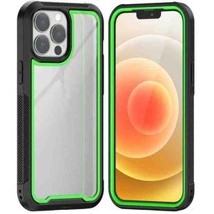 Colorful Border TPU + PC Full Coverage Protective Case For iPhone 13 Pro Max(Green)