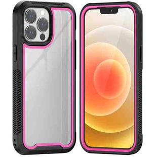 Colorful Border TPU + PC Full Coverage Protective Case For iPhone 13 Pro Max(Rose Red)