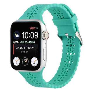 Hollow Out Silicone Watch Band For Apple Watch Series 8&7 41mm / SE 2&6&SE&5&4 40mm / 3&2&1 38mm(Cyan)