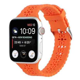 Hollow Out Silicone Watch Band For Apple Watch Series 8&7 41mm / SE 2&6&SE&5&4 40mm / 3&2&1 38mm(Orange)