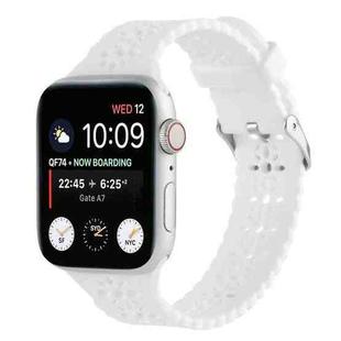 Hollow Out Silicone Watch Band For Apple Watch Ultra 49mm / Series 8&7 45mm / SE 2&6&SE&5&4 44mm / 3&2&1 42mm(White)