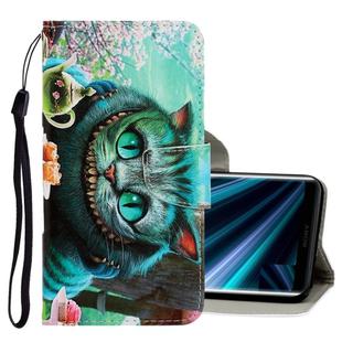 For Sony Xperia 20 3D Colored Drawing Horizontal Flip PU Leather Case with Holder & Card Slots & Wallet(Green Eyes)