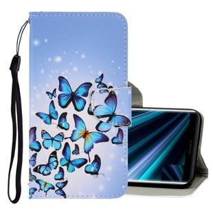 For Sony Xperia 20 3D Colored Drawing Horizontal Flip PU Leather Case with Holder & Card Slots & Wallet(Multiple Butterflies)