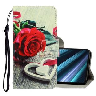 For Sony Xperia XZ4 3D Colored Drawing Horizontal Flip PU Leather Case with Holder & Card Slots & Wallet(Red Rose)