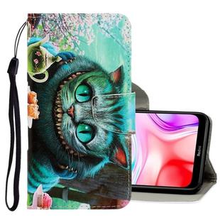 For Xiaomi Redmi 8 3D Colored Drawing Horizontal Flip PU Leather Case with Holder & Card Slots & Wallet(Green Eyes)