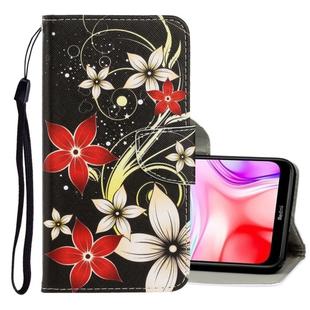For Xiaomi Redmi 8 3D Colored Drawing Horizontal Flip PU Leather Case with Holder & Card Slots & Wallet(Red Flower)