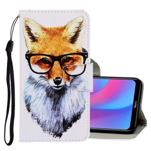 For Xiaomi Redmi 8A 3D Colored Drawing Horizontal Flip PU Leather Case with Holder & Card Slots & Wallet(Fox)