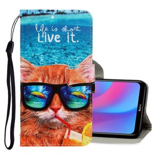 For Xiaomi Redmi 8A 3D Colored Drawing Horizontal Flip PU Leather Case with Holder & Card Slots & Wallet(Underwater Cat)