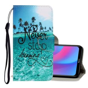 For Xiaomi Redmi 8A 3D Colored Drawing Horizontal Flip PU Leather Case with Holder & Card Slots & Wallet(Blue Coconut Grove)