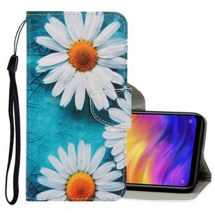 For Xiaomi Redmi Note 7 3D Colored Drawing Horizontal Flip PU Leather Case with Holder & Card Slots & Wallet(Chrysanthemum)