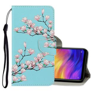 For Xiaomi Redmi Note 7 3D Colored Drawing Horizontal Flip PU Leather Case with Holder & Card Slots & Wallet(Magnolia)