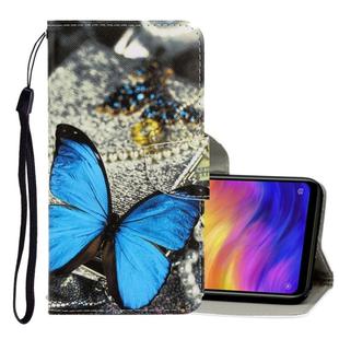 For Xiaomi Redmi Note 7 3D Colored Drawing Horizontal Flip PU Leather Case with Holder & Card Slots & Wallet(A Butterfly)