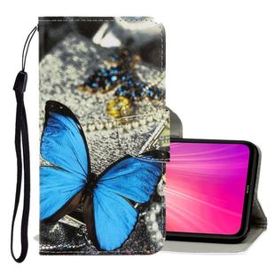 For Xiaomi Redmi Note 8 3D Colored Drawing Horizontal Flip PU Leather Case with Holder & Card Slots & Wallet(A Butterfly)