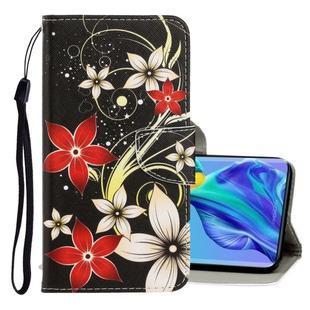 For Huawei Mate 30 3D Colored Drawing Horizontal Flip PU Leather Case with Holder & Card Slots & Wallet(Red Flower)