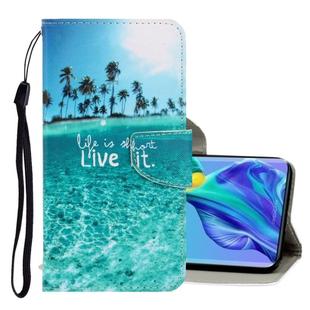 For Huawei Mate 30 3D Colored Drawing Horizontal Flip PU Leather Case with Holder & Card Slots & Wallet(Coconut Tree)
