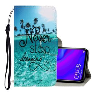 For Huawei Mate 30 Lite 3D Colored Drawing Horizontal Flip PU Leather Case with Holder & Card Slots & Wallet(Blue Coconut Grove)