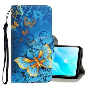 For Huawei P30 Lite 3D Colored Drawing Horizontal Flip PU Leather Case with Holder & Card Slots & Wallet(Jade Butterfly)