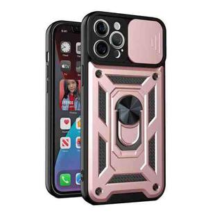 For iPhone 13 Sliding Camera Cover Design Precise Hole TPU+PC Protective Case(Rose Gold)