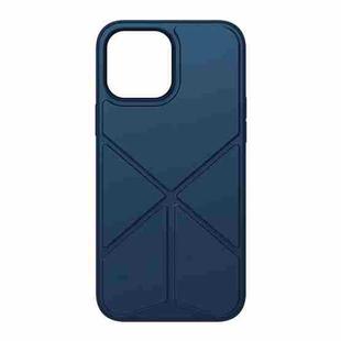 For iPhone 13 mini ROCK Element Plus TPU + PC Shockproof Protective Case with Folding Holder (Blue)