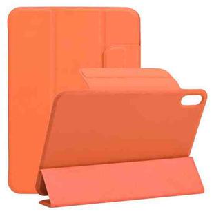 For iPad mini 6 Horizontal Flip Ultra-thin Fixed Buckle Magnetic PU Tablet Case With Three-folding Holder & Sleep / Wake-up Function(Orange)