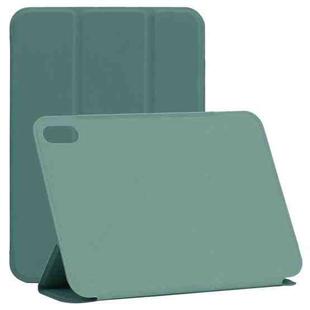 For iPad mini 6 Horizontal Flip Ultra-thin Double-sided Clip Non-buckle Magnetic PU Tablet Case With Three-folding Holder & Sleep / Wake-up Function(Pine Needle Green)