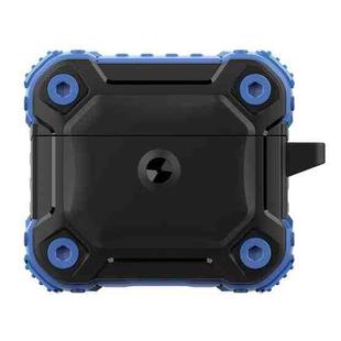 King Chariot Series Two-color TPU Tri-proof Earphone Protective Case with Hook for AirPods 3(Blue + Black)