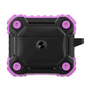 King Chariot Series Two-color TPU Tri-proof Earphone Protective Case with Hook for AirPods 3(Purple + Black)