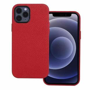 For iPhone 12 mini Litchi Texture Cowhide Leather Back Cover Full-wrapped Shockproof Case (Red)