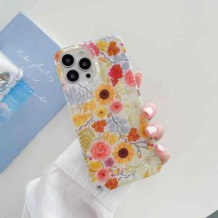 Painted Pattern Shockproof TPU Protective Case For iPhone 13(Sun Flower)