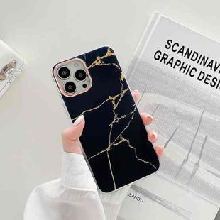Marble Pattern Dual-side Laminating TPU Protective Case For iPhone 13 Pro(Black)