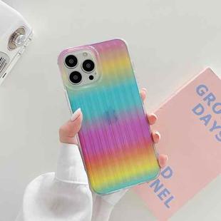 Suitcase Stripe Dual-side Laminating TPU Protective Case For iPhone 13 Pro Max(Rainbow)